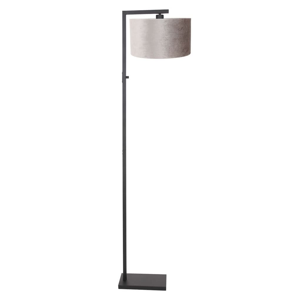 Stehlampe Schwarz Samt Silber