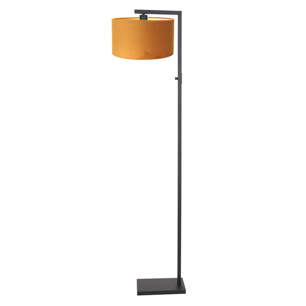 Stehlampe Schwarz Samt Gold