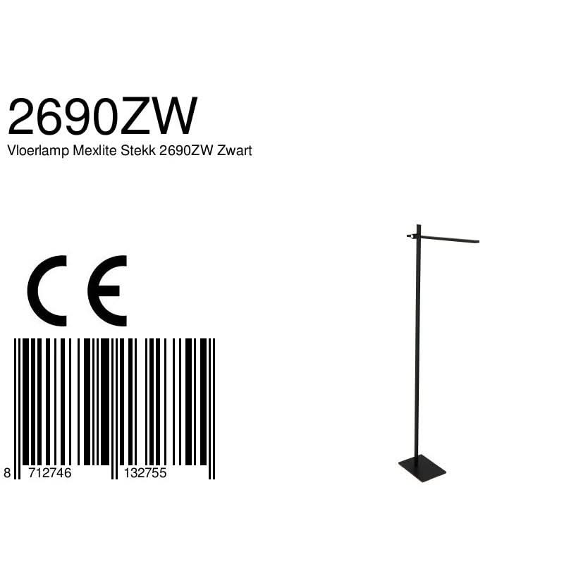 Lampe de sol Stekk 2690ZW Noir | Designix - - https://designix.fr