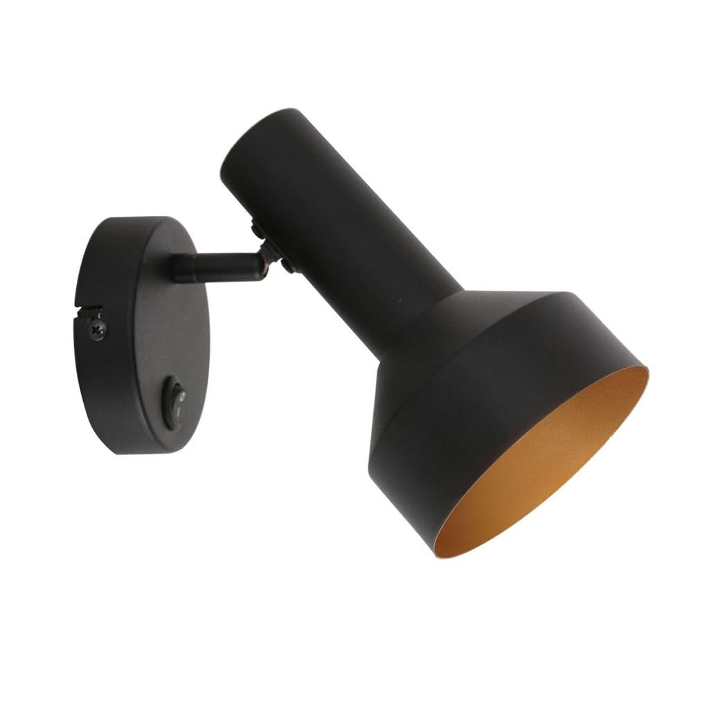Elegante Wandleuchte Schwarz Gold