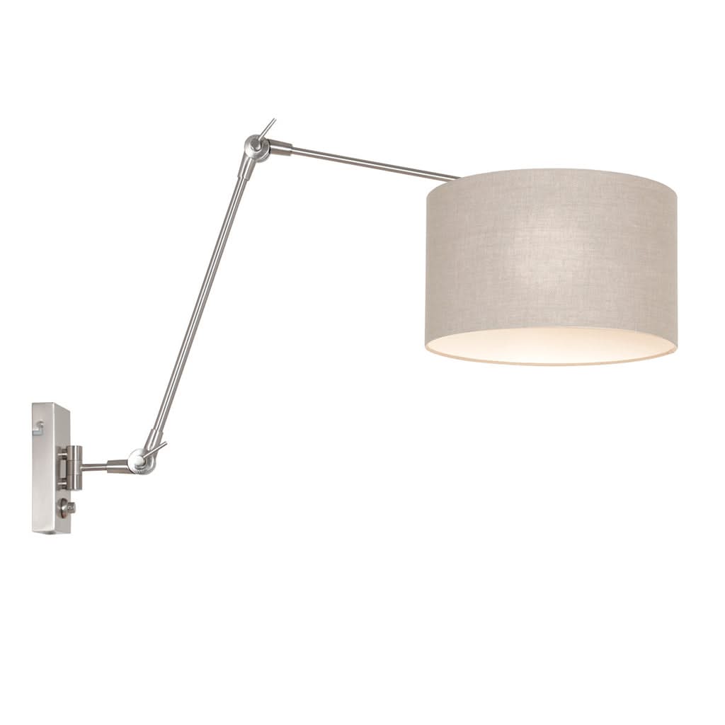 Wandleuchte Prestige Chic Leinen Grau