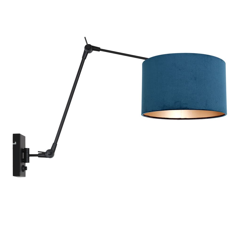 Wandleuchte Prestige Chic Schwarz-Samt