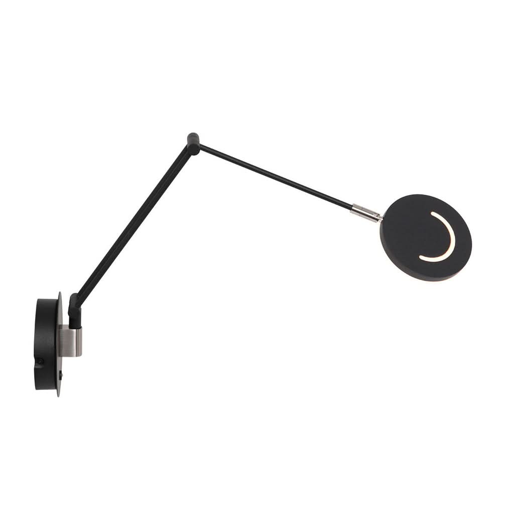 Schwarze Design-Wandleuchte mit Gelenkarm, LED-Leselampe | Éclio