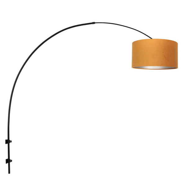 Wandleuchte Schwarz Samt Gold