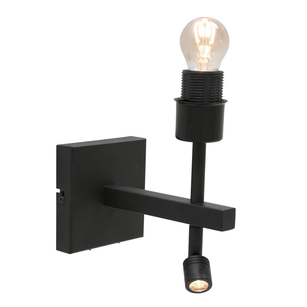 Wandleuchte mit doppelter Beleuchtung, Leinenschirm & verstellbare LED-Leselampe | Soren
