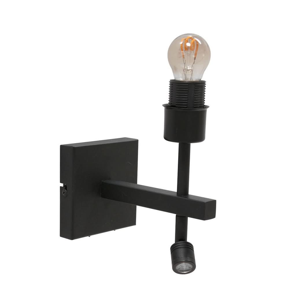 Douille E27 noire de l'applique murale pour ampoule jusqu'à 40 W
