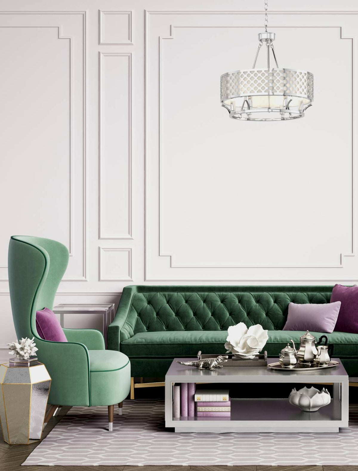 Suspension Verno, abat-jour tissu