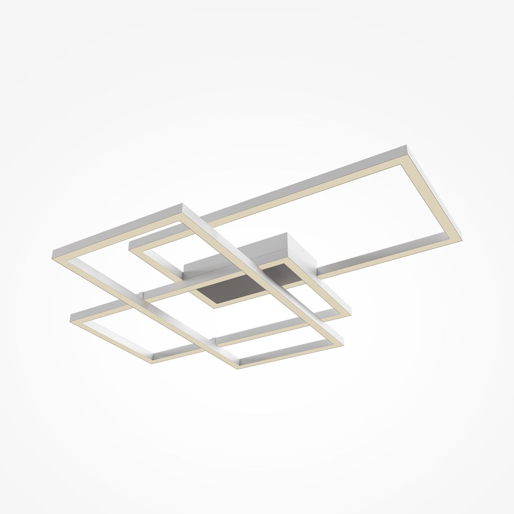 Plafonnier blanc de trois quarts, cadres fins et socle central discret