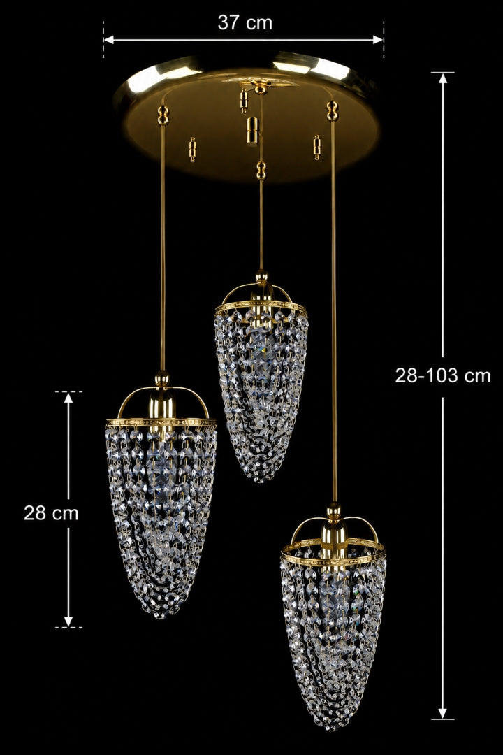 Schéma coté : 37 cm de diamètre, hauteur réglable de 28 à 103 cm
