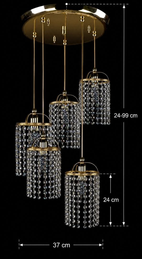 Schéma de dimensions coté indiquant 37 cm de diamètre et 24 à 99 cm de hauteur.