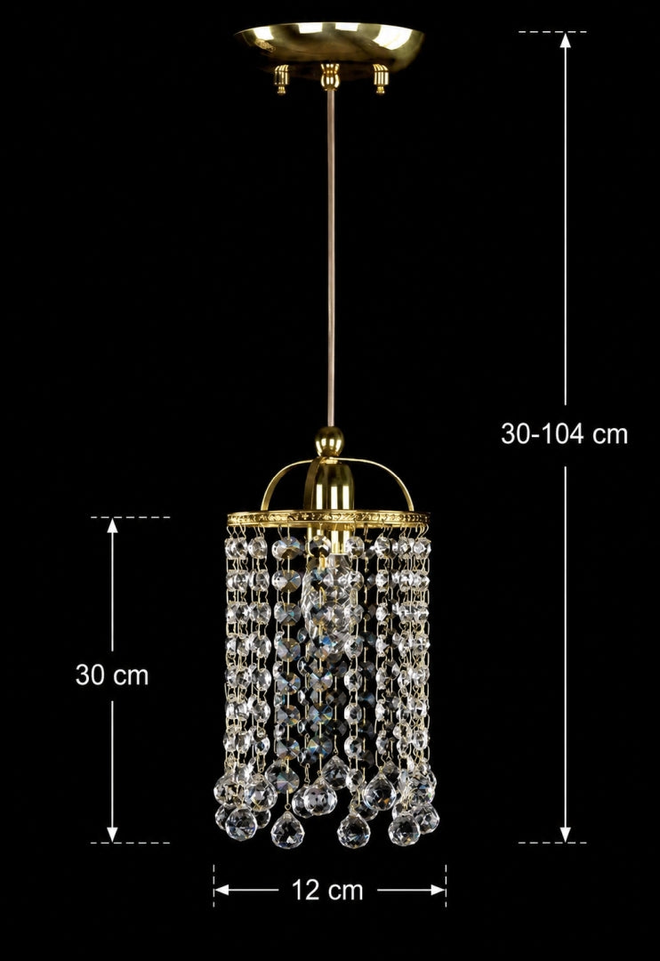 Schéma coté indiquant hauteur totale 30 à 104 cm et diamètre 12 cm