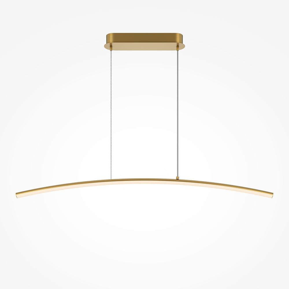 Version dorée de face, même forme arquée avec finition laiton et éclairage LED