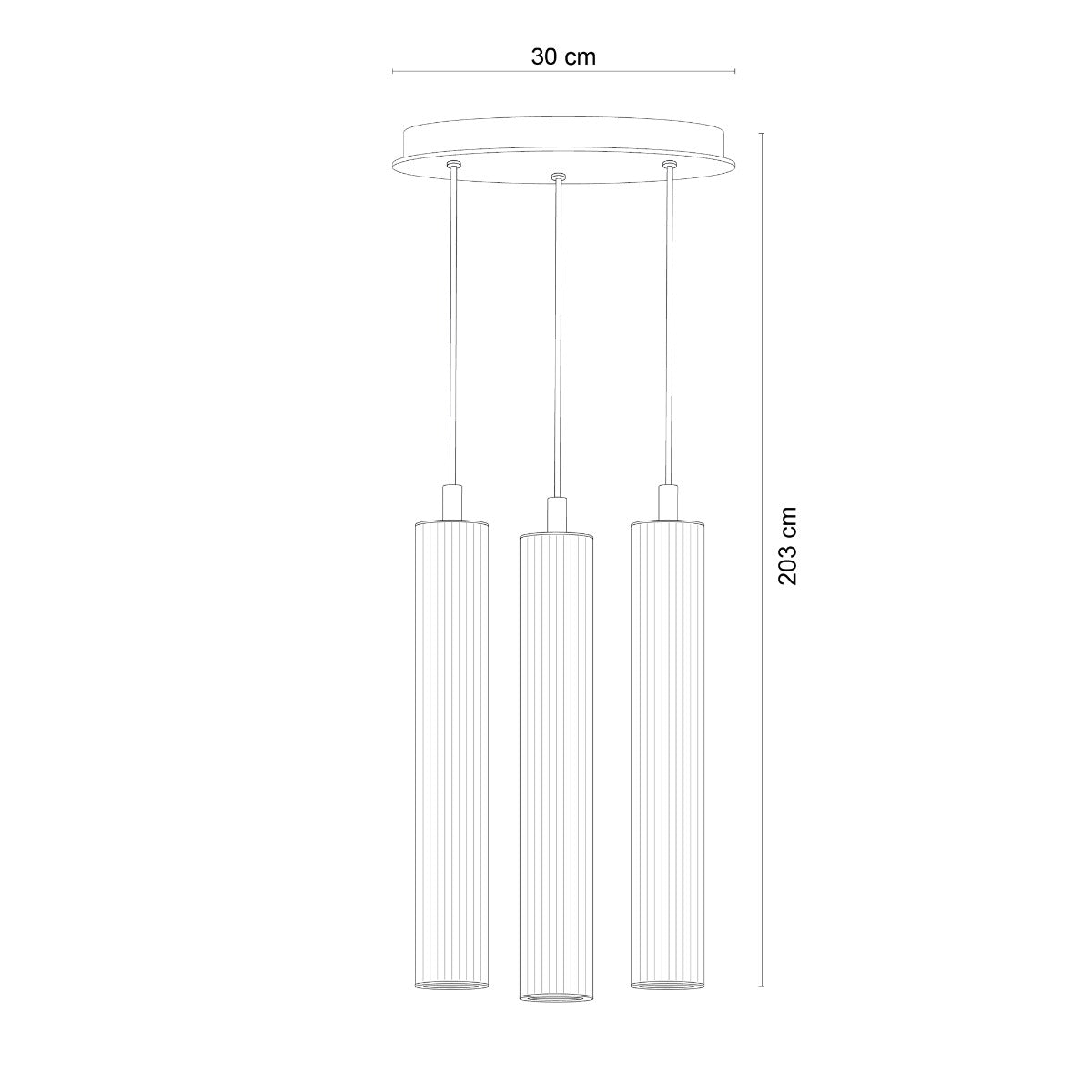 Suspension Aria 3 lumières laiton brossé, verre