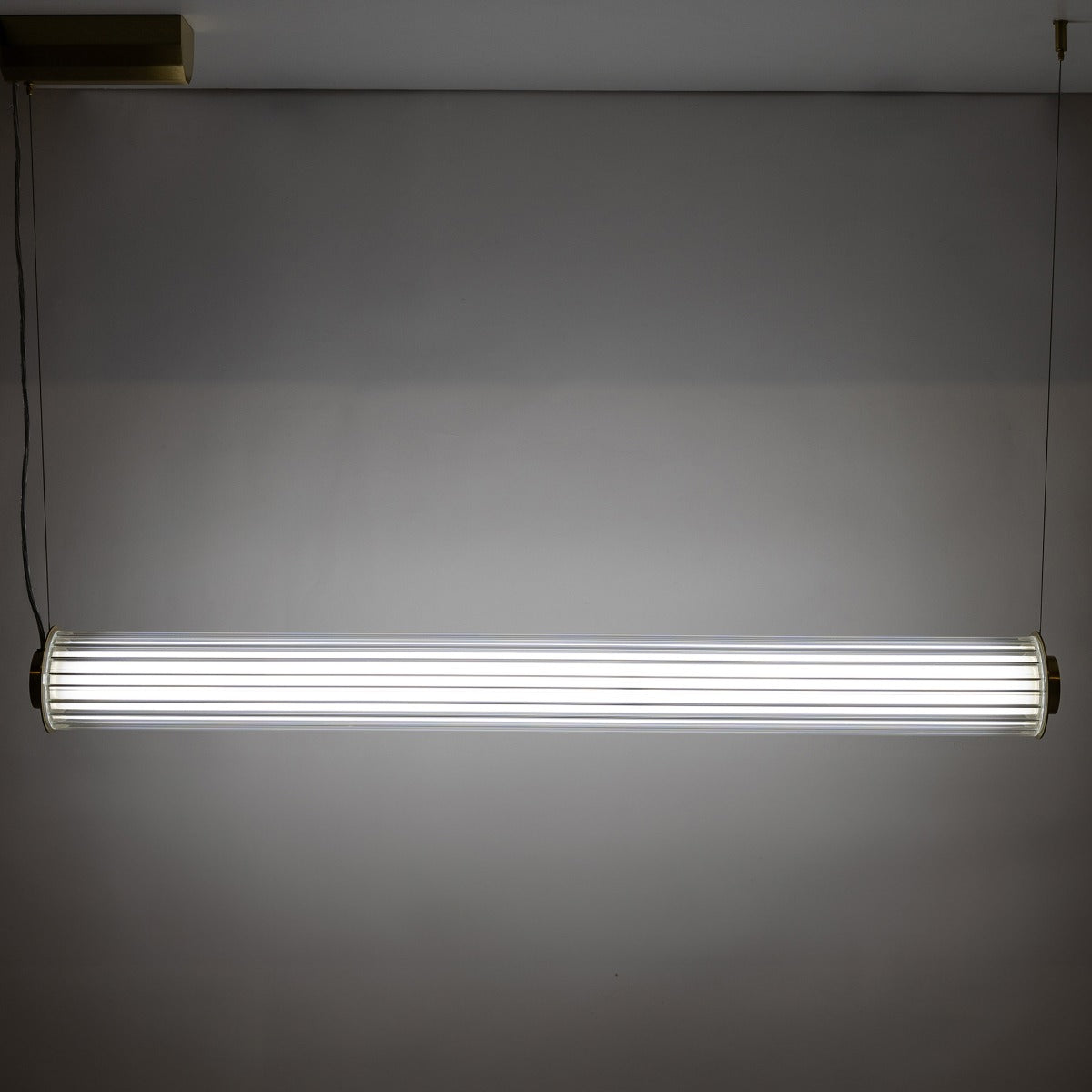 Suspension Como laiton brossé, verre, H 200 cm
