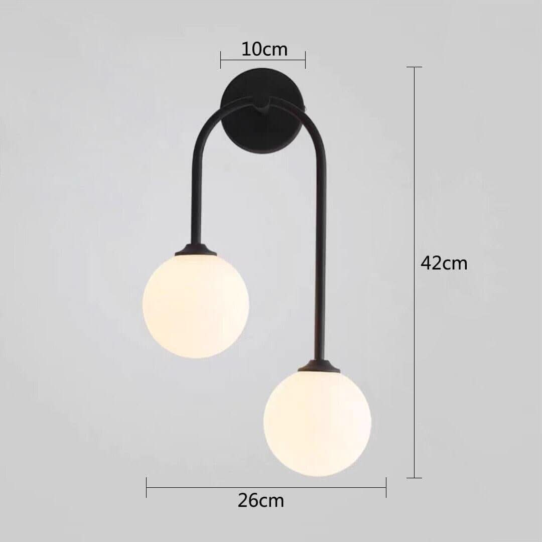 Schéma coté du luminaire indiquant dix centimètres de base, vingt-six de large et quarante-deux de haut