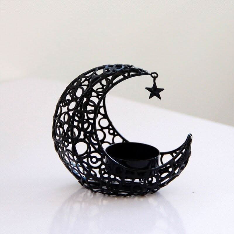 Kerzenhalter aus Metall Mond und Gesicht | Sculpted Scent