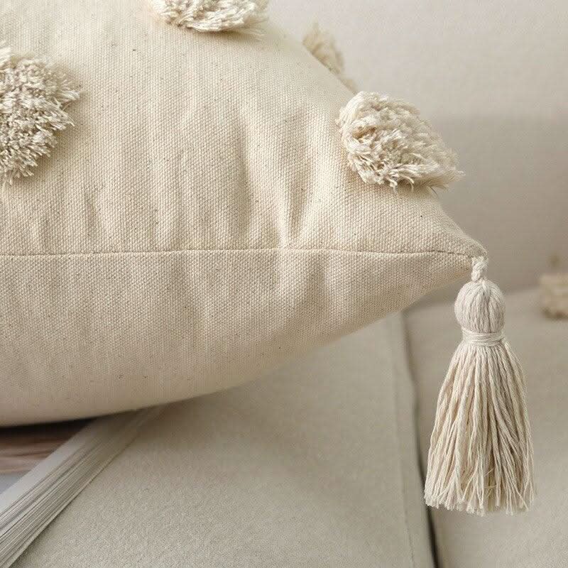 Coussin pompon Boho | Velours Étoilé - Designix Coussin Points