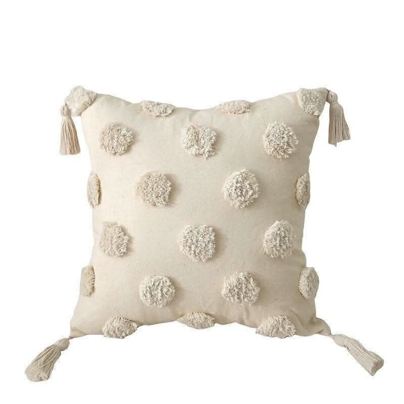 Coussin pompon Boho | Velours Étoilé - Designix Coussin Points