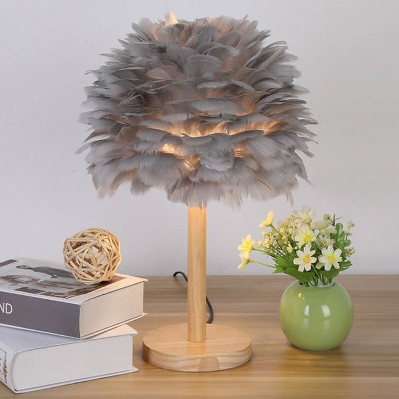 Lampe de Chevet Plume | Brillance Aurora - Designix Lampe de chevet Blanc
