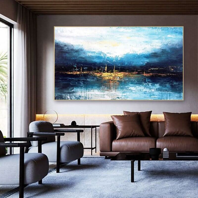 Blaues Wandposter | Kunst des Augenblicks