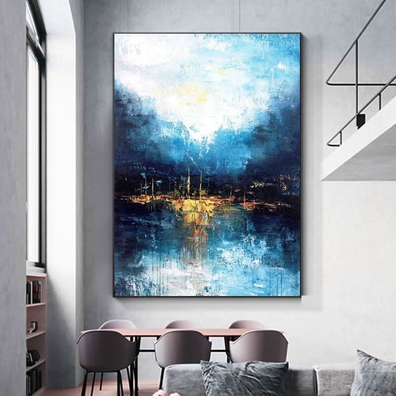 Blaues Wandposter | Kunst des Augenblicks