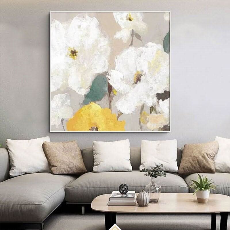 Poster Mural Fleurs | Flâneries Abstraites - Designix Posters 20x20 Jaune