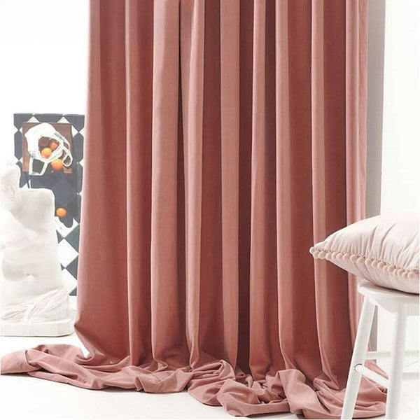 Rideau Occultant Rose en Velours