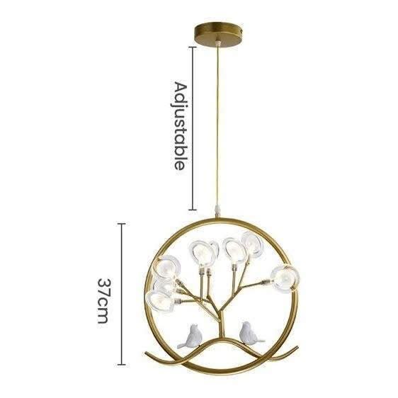 Schéma de dimensions indiquant un diamètre de 37 cm et une hauteur réglable.